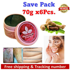 6x Tamarind Cream Spa Herbal Scrub Mask Face Body Skin Soft Radiant Tighten Pore