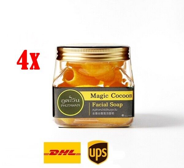 4x Cocoon facial soap bar Natural Thai black peel off mask blackhead remover