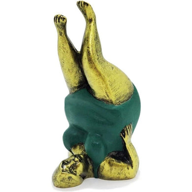 Thai Solid Fat Woman Lady Yoga Head Stand Pose Art Sculpture Statue From Resin