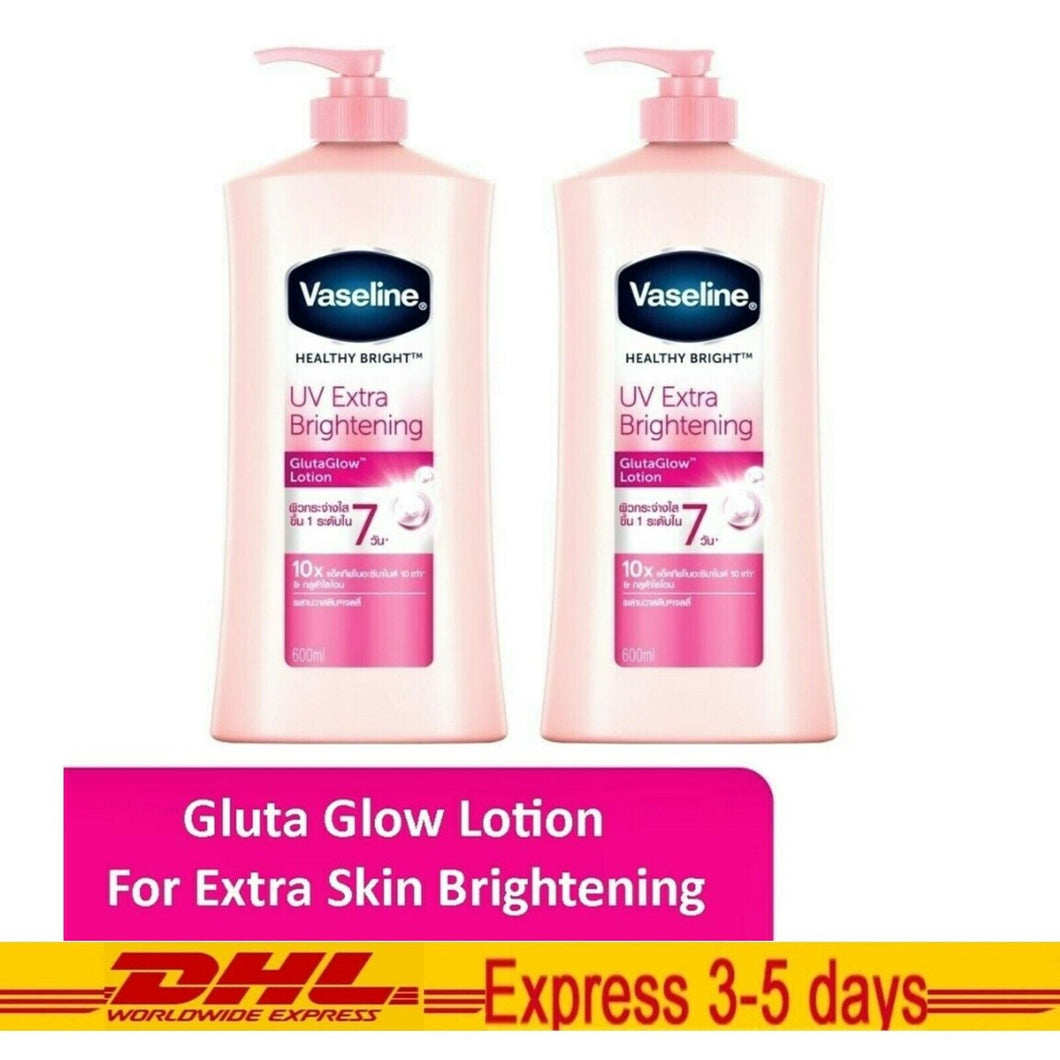 2x Vaseline Healthy Gluta-Glow Body Lotion UV Protection 600ml Fast ship DHL