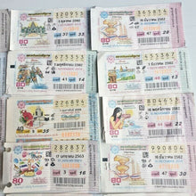 Load image into Gallery viewer, Lottery Thailand Mixed Paper Lot Collectible Old Used Tickets Papers (100pcs)