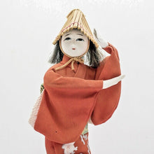 Load image into Gallery viewer, Vintage Japanese Sosaku Kokeshi Wooden Dolls 7.5" Paint Carved Kimono Signed