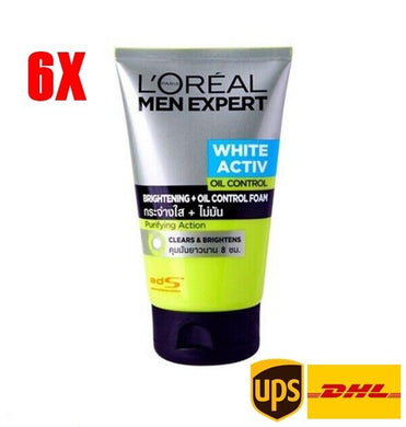 6X L'OREAL MenExpert White Foam OIL CONTROL Brightening Cleansing Foam FACE Wash