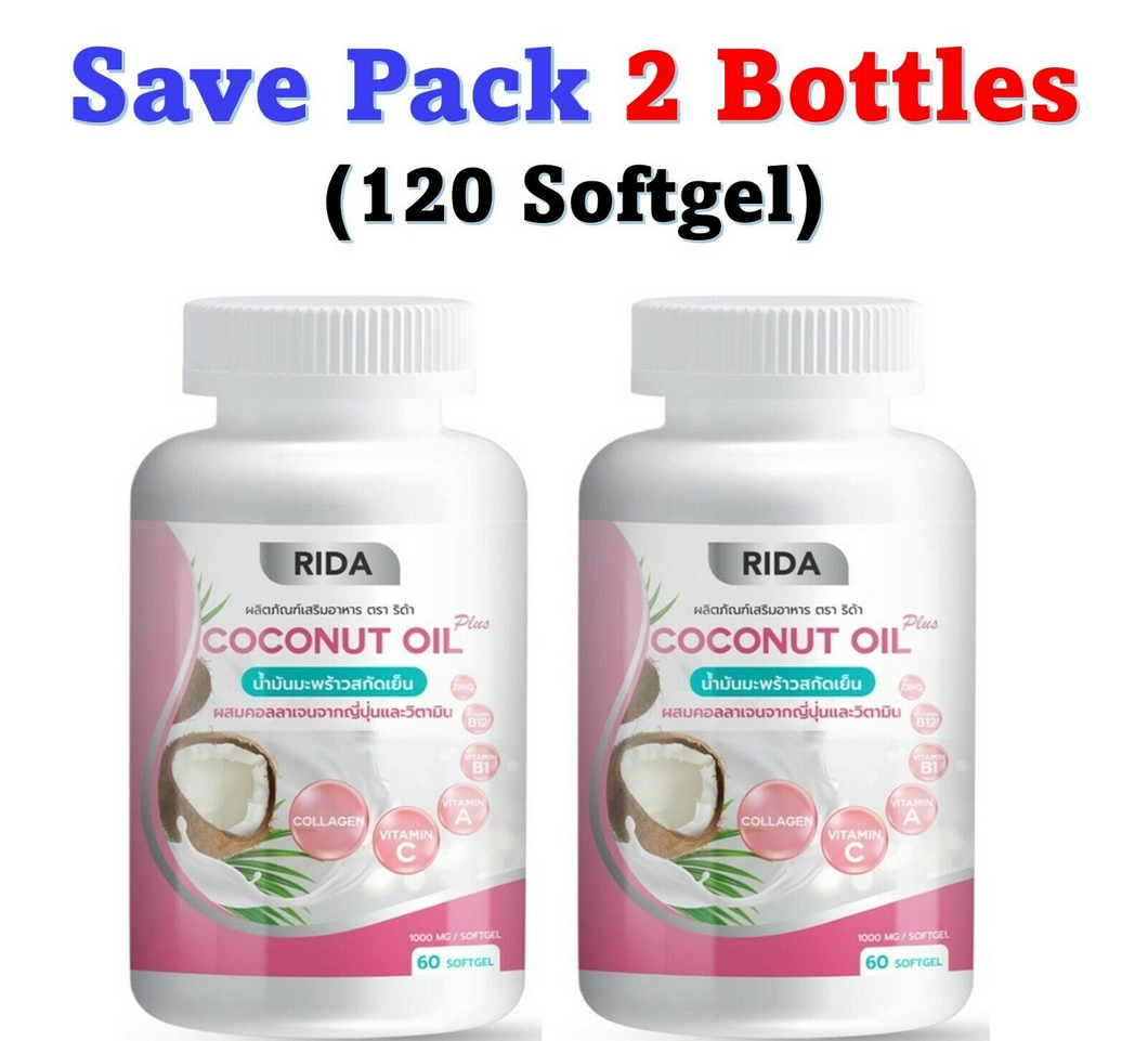 2x RIDA Cold Pressed Coconut Oil Mixed Collagen Vitamins Radiant Control Hunger
