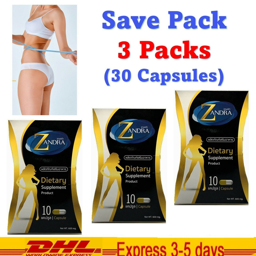 3x Zandra Dietary Supplement Detox Slimming Weight Management Burn Block Fat