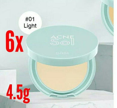 6x Face Powder Compact Foundation control soft texture reduce acne smooth skin