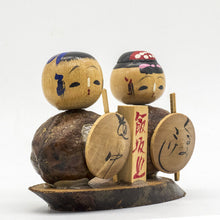 Load image into Gallery viewer, Vintage Japanese Kokeshi Wooden Doll Mini Boy Girl Carved Paint Carve Art