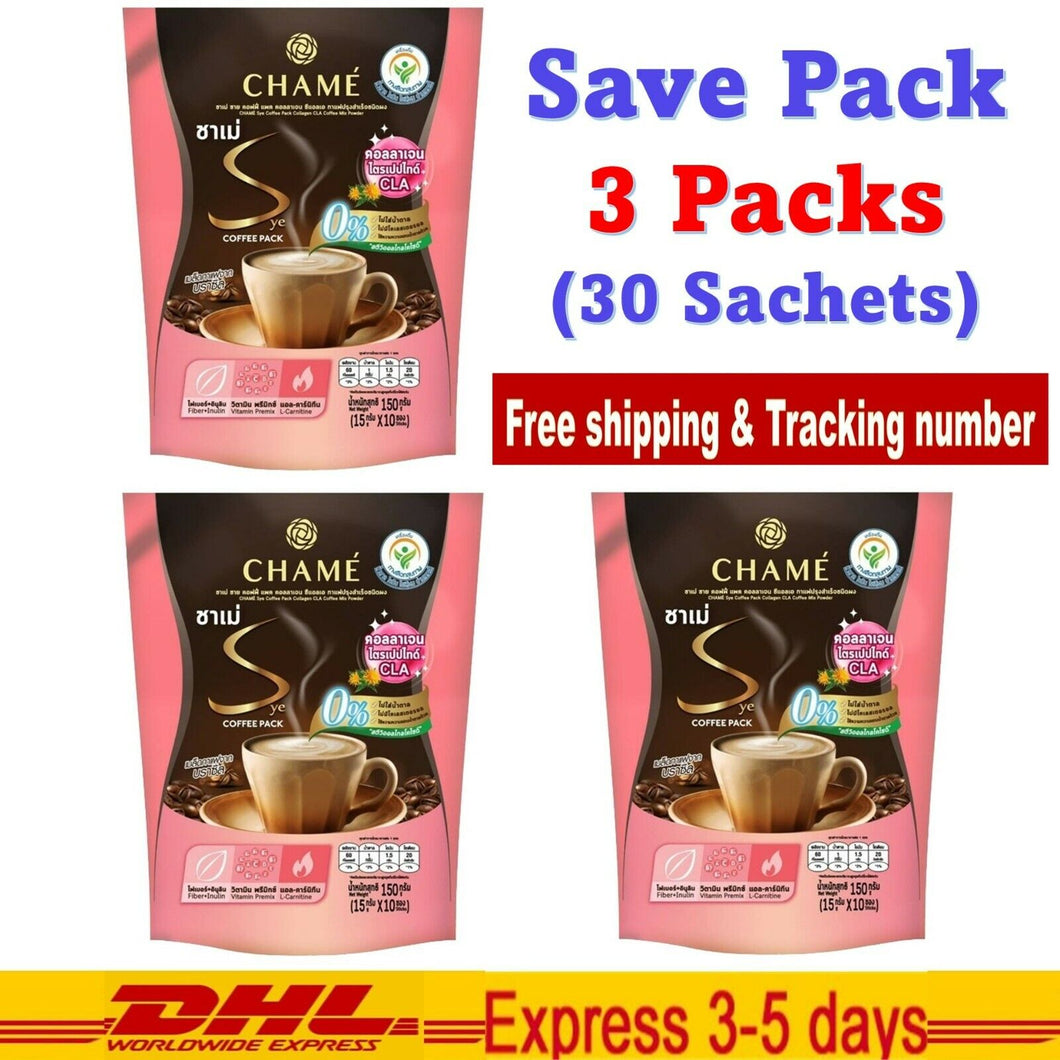 3x Chame Sye Coffee Pack Tripeptide Collagen 15g x 60 Sachets