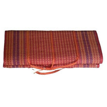 Load image into Gallery viewer, Large Red Thai Mat Pallet Fold Woven Rubber Indoor Outdoor Picnic Beach Camping