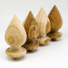 Load image into Gallery viewer, Set 4 x3.25&quot; TeakWood Lotus Shape Drapery Rod Finial Curtain Rail post Cap Furni