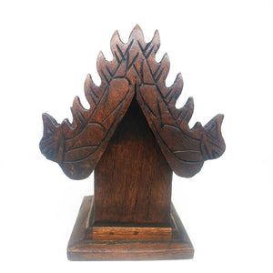 Small House Spirit Thai Teak Wood Altar Shrine Buddha Temple Handmade Buddhist