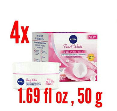 4x WHITENING SKIN Pearly White Micro Pearl Filler Day Face Serum Cream SPF33