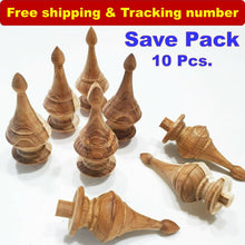 Load image into Gallery viewer, 10Pcs Teak Wooden Finial Antique Furniture Unpainted Home Decor DIY Home Decor