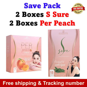 2 S-Sure + 2 Per Peach Fiber Dietary Supplement Detox Weight Control Nui Sujira