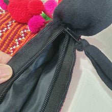 Load image into Gallery viewer, New! Crossbody Bag Purse Strap Shoulder Bag Hill Tribe Silver Bead Pom Pom Hmong