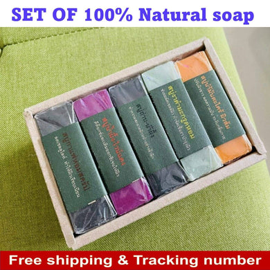 Mr.Dee 100% Natural Selected Soap Safe No Chemicals Set 5 Scents & Color Herbal
