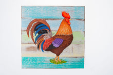 Load image into Gallery viewer, Chicken Wood Painting Vintage Frame Hen Wall Decor Picture Drawing Handmade Hang