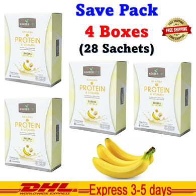 4x Kimberlite 5 Protein Banana Flavor Vitamin Shake Beauty Drinks Control Weight