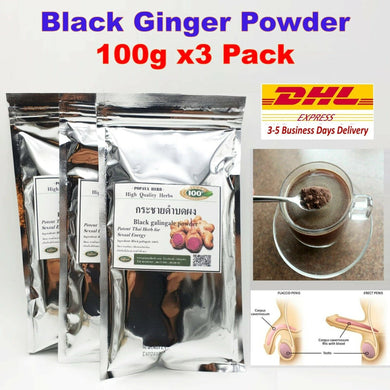 300g Black Ginger Fingerroot Powder Kaempferia Men Sexual Thai Herb Natural