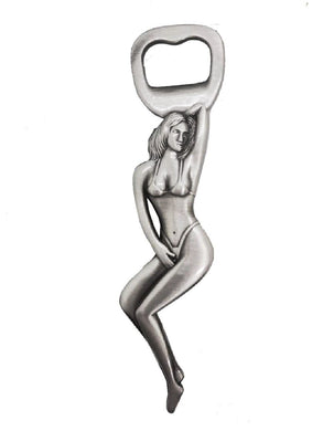 Bottle BEER Opener Girl Figure Collectible Beer Drink Idea Style Showgirl Silver