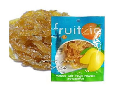 Fruitzie Thai Mango Plum Powder Dried Fruit Sweet Snack 50g.