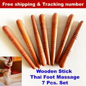 7x Wooden Stick Thai Foot Massage Tool Reflexology Thai Traditional Massager Lot