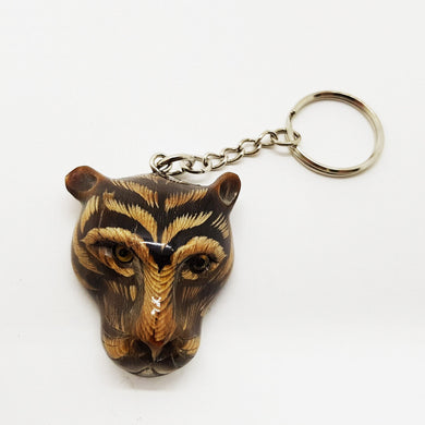 TIGER v1 Keyring Water Buffalo's Horn Carve Figurine Keychain Lucky Talisman art