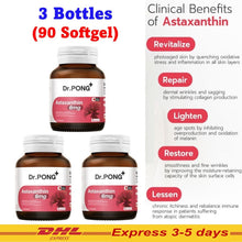 Load image into Gallery viewer, 3x New Arrival Dr.Pong Astaxanthin 6mg AstaREAL Japan Anti-Aging Supplement