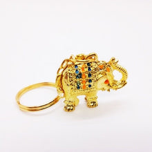 Load image into Gallery viewer, Elephant Gold Bangkok Paint Version.4 Keyring charm cute keychain animal lover