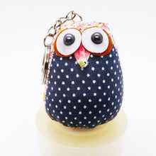 Load image into Gallery viewer, Owl Keyring V.1 Hand Sewing Doll Charm Cute Keychain Animal Lover Vintage Gift