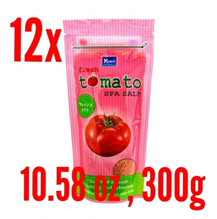 12 Bag Nourishing Whitening Skin Exfoliating Body Scrub Tomato SPA Salt 300g
