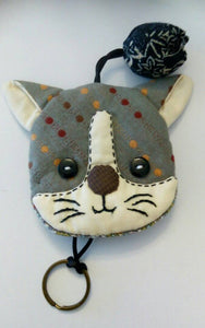 Mini Dog Gray Fabric Hand sewing Keyring Charm Animal Keyring Cute Souvenir