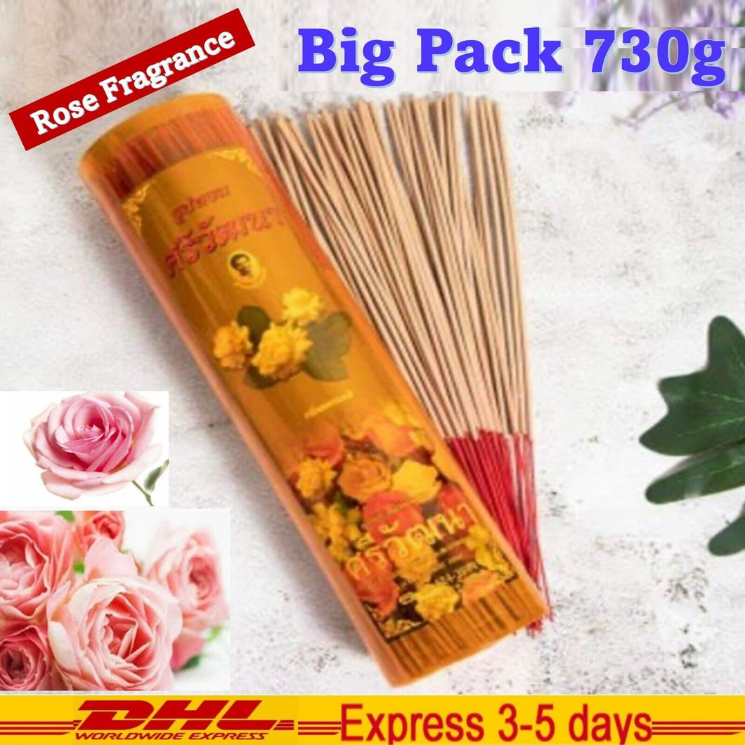 Incense Scent Rose Thai Natural Ingredient Fragrance BIG PACK Long 32cm 730g