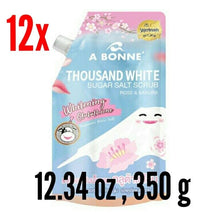 Load image into Gallery viewer, 12x Whitening Skin Glutathione + Vitamin B3 White Sugar Salt Scrub Rose &amp; Sakura
