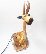 Load image into Gallery viewer, Vintage Table Lamp Shade Deer Coconut Shell Handmade Design Safari Night Light