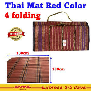 Large Red Thai Mat Pallet Fold Woven Rubber Indoor Outdoor Picnic Beach Camping