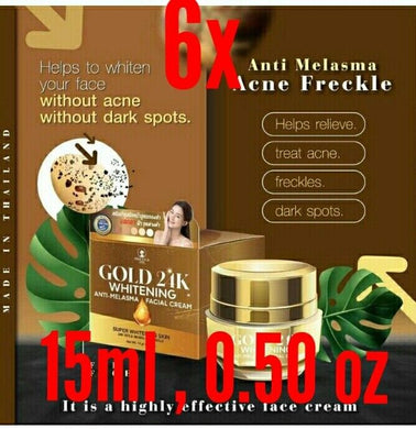 6x Skin Gold 24K Anti Melasma Whitening Facial Cream Anti Acne Freckle Wrinkles