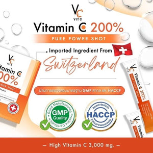 4x VC Vit c Vitamin C 200% 3,000mg Pure Power Shot Brighten Clear Aura Skin