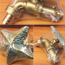 Load image into Gallery viewer, Brass Faucet Vintage Garden Wall Mounted Water Tap Star Fish Animal DecorOutdoor