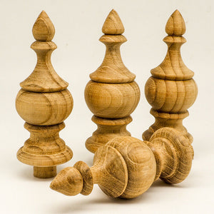 4Pcs Teak Wooden Finial Antique Clock furniture Home Decor DIY Unpainted