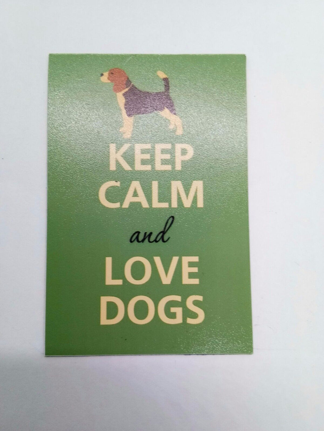 LOVE DOG GREEN funny joke pic Design Vintage Poster Magnet Fridge Collectible