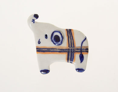 Elephant Ceramic Magnet Hand Shaped Painted Mold Figured Animal Collectible Gift