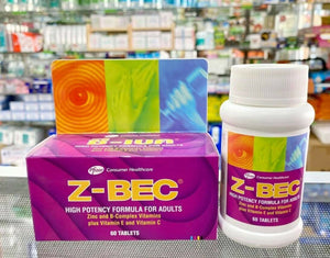 Z-BEC Multivitamins High Potency Formula For Adults Health Sleep Aid 60 Tablets