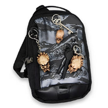 Load image into Gallery viewer, Predator Alien Keyring Keychain Human Skull Bonehead Handmade Biker Chopper