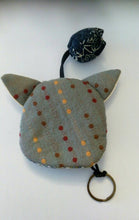 Load image into Gallery viewer, Mini Dog Gray Fabric Hand sewing Keyring Charm Animal Keyring Cute Souvenir
