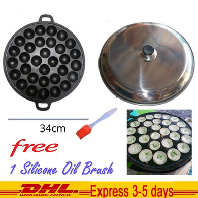 Kanom Krok Cast Iron Mold Pan Thai Desserts Maker Coconut Milk Cake Local 28Hole