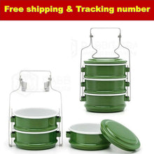 Load image into Gallery viewer, Thai Enamel Tiffin Lunch Box Food Carrier Container Pinto Bento Enamelware