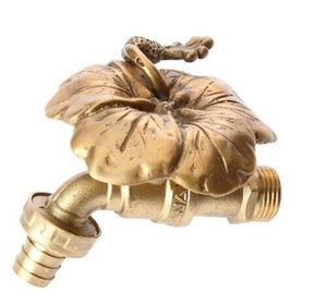 Brass Garden Faucet Tap Water Hibiscus Kitchen Handle Spigot Outdoor Yard