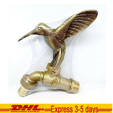 Brass Garden Faucet Tap Hummingbird Bird Spigot Outdoor Yard Vintage Home Decor