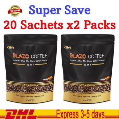 2x BLAZO COFFEE 29 in 1 INSTANT MIX Antioxidants Sugar Free Health Care Herbals